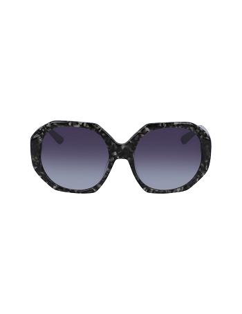 Anne Klein Tortoise Geometric Sunglasses Oversized Black | SSGNY72460