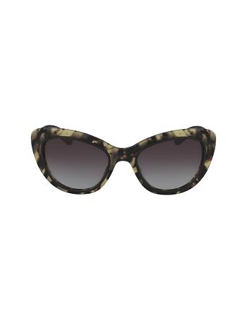 Anne Klein Tortoise Two-Tone Cat-eye Sunglasses Narrow Size Black | SSGNY75562