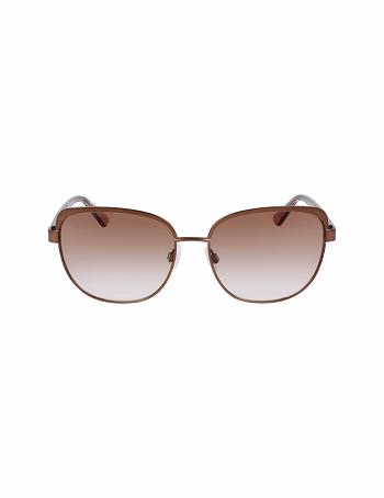 Anne Klein Uplifting Square Sunglasses Average Size Beige | SGXMI93934