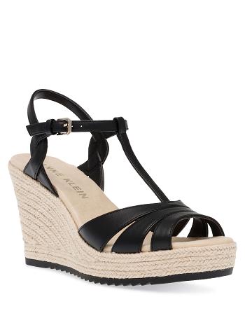 Anne Klein Whitney Wedges Black | SGJVR66157