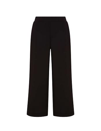 Anne Klein Wide Leg Pull On Crop Pant- Clearance Bottoms Black | YSGVQ62149