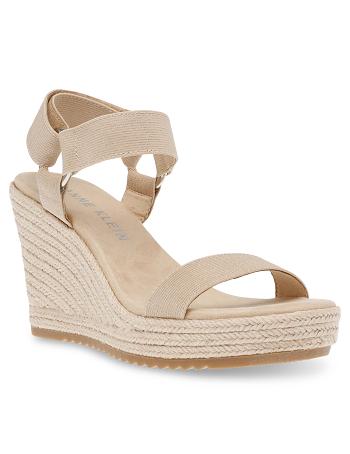 Anne Klein Wren Wedges Beige / Platinum | GSGEC46715