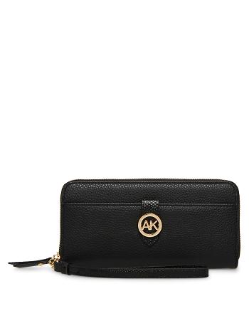 Anne Klein Zip Around Wallets Black | XSGBH92549