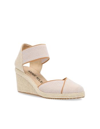 Anne Klein Zoey Round Toe Espadrilles Wedges Beige | SGIIZ96453