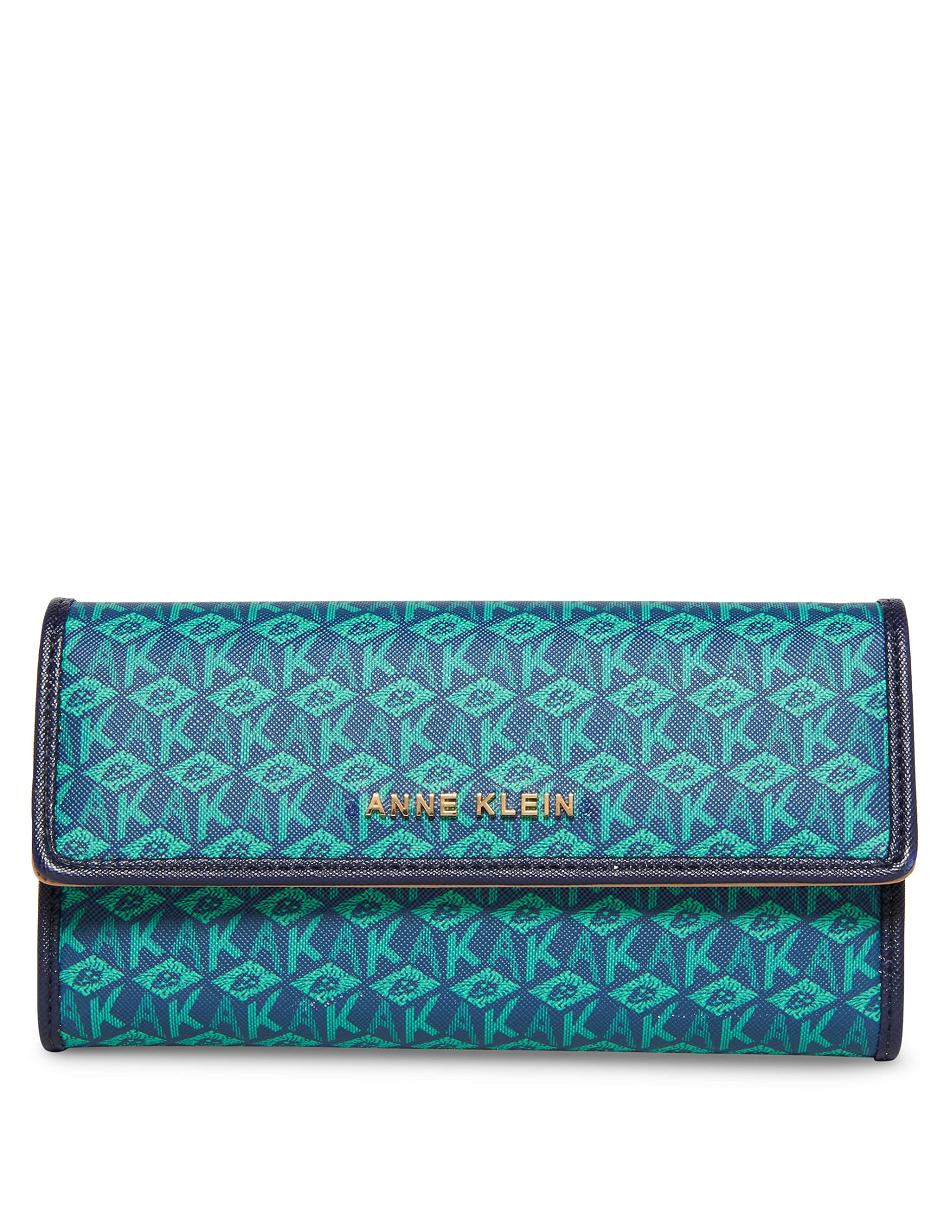 Anne Klein AK Cube Logo Flap Wallets Blue / Blue | MSGHR84958