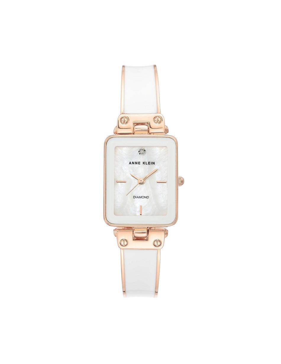 Anne Klein Accent Rectangular Watch Diamond White / Rose / Gold | ASGDF74600