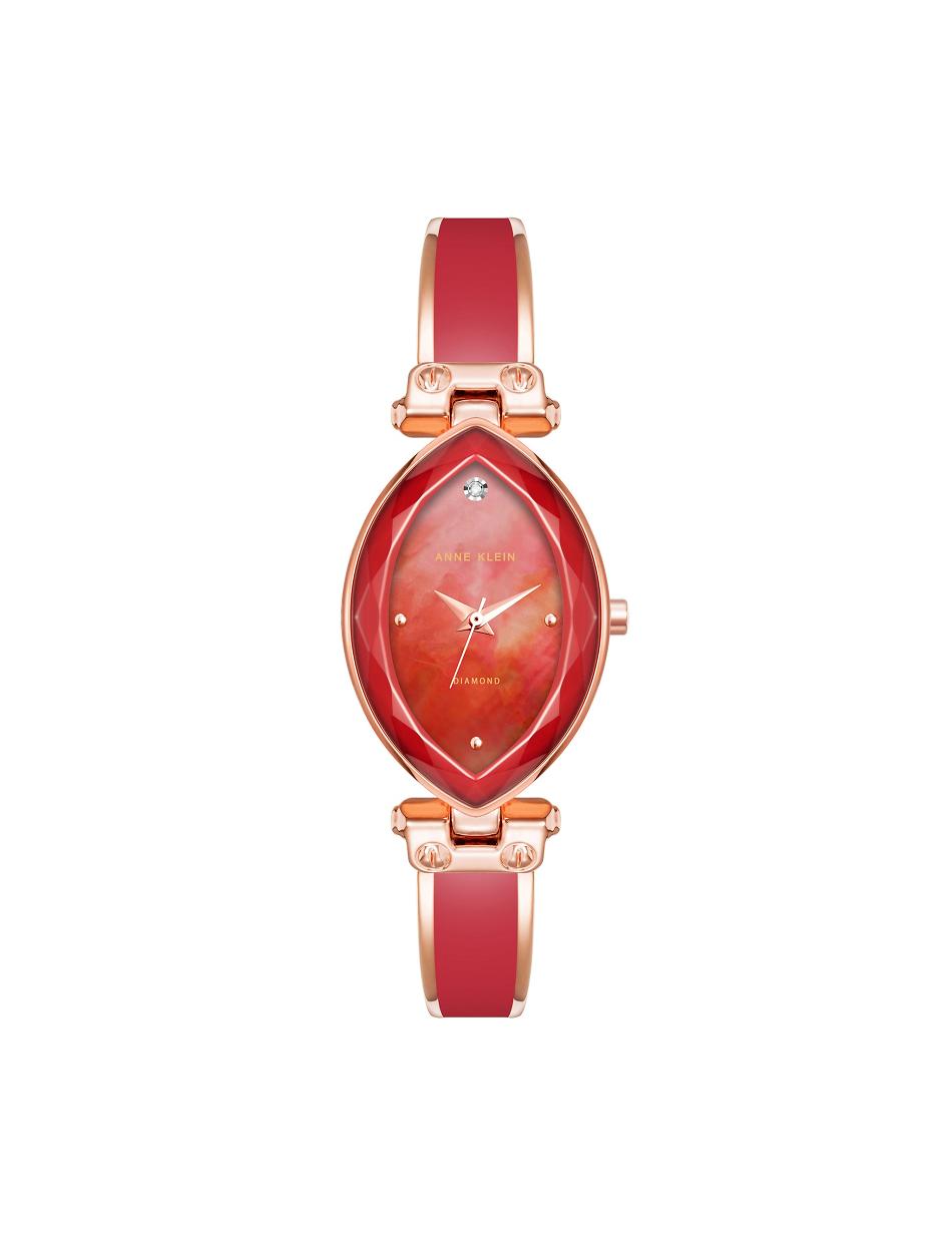 Anne Klein Accented Oval Bangle Watch Diamond Red | BSGSO62442