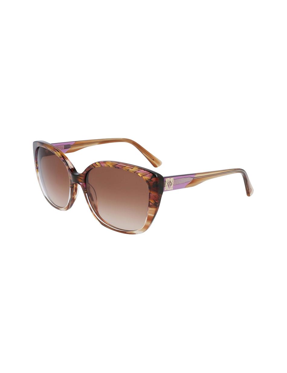 Anne Klein Animal Horn Sunglasses Square Purple | LSGSX49473