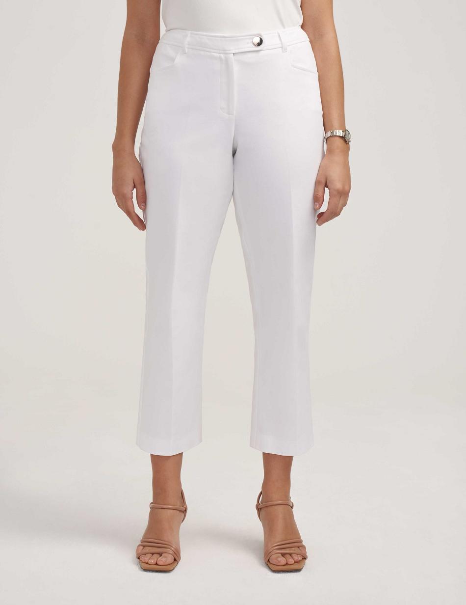 Anne Klein Anne Contour Stretch Bowie Pant Petite White | MSGHR62614