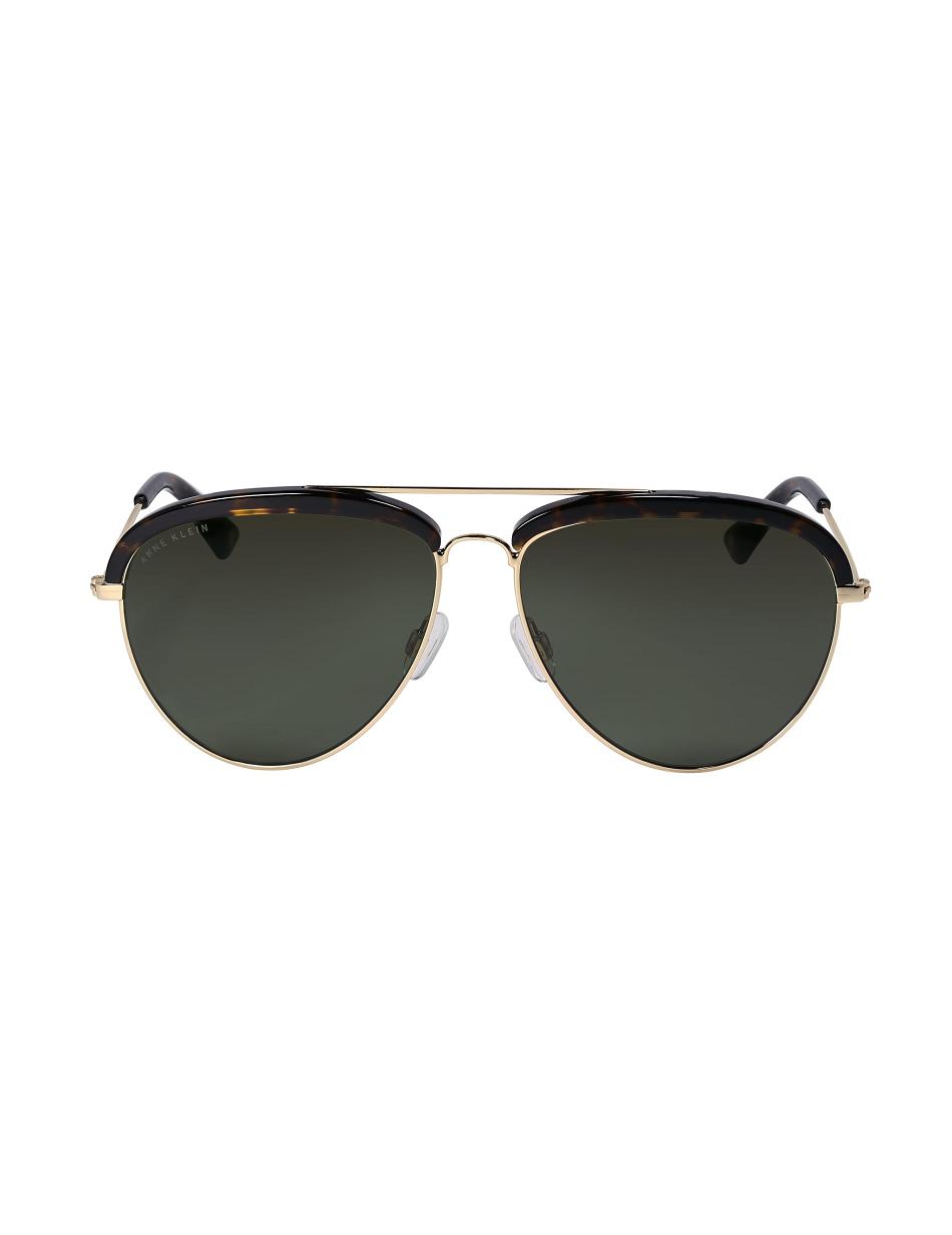 Anne Klein Aviator Combo Sunglasses Oversized Black | SGCIF55839