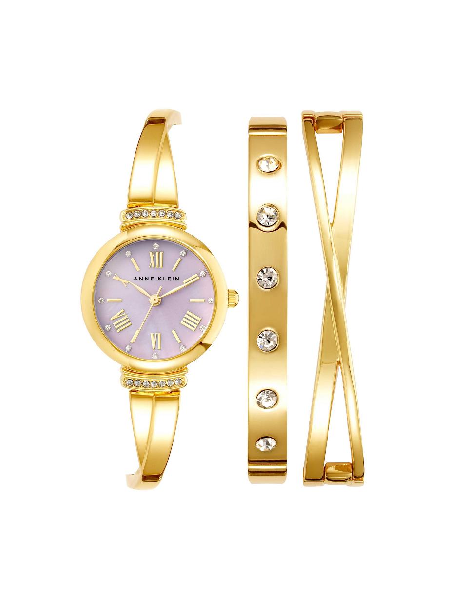 Anne Klein Bangle Watch and Bracelets Sets Lavender / Gold | SGJKU88816