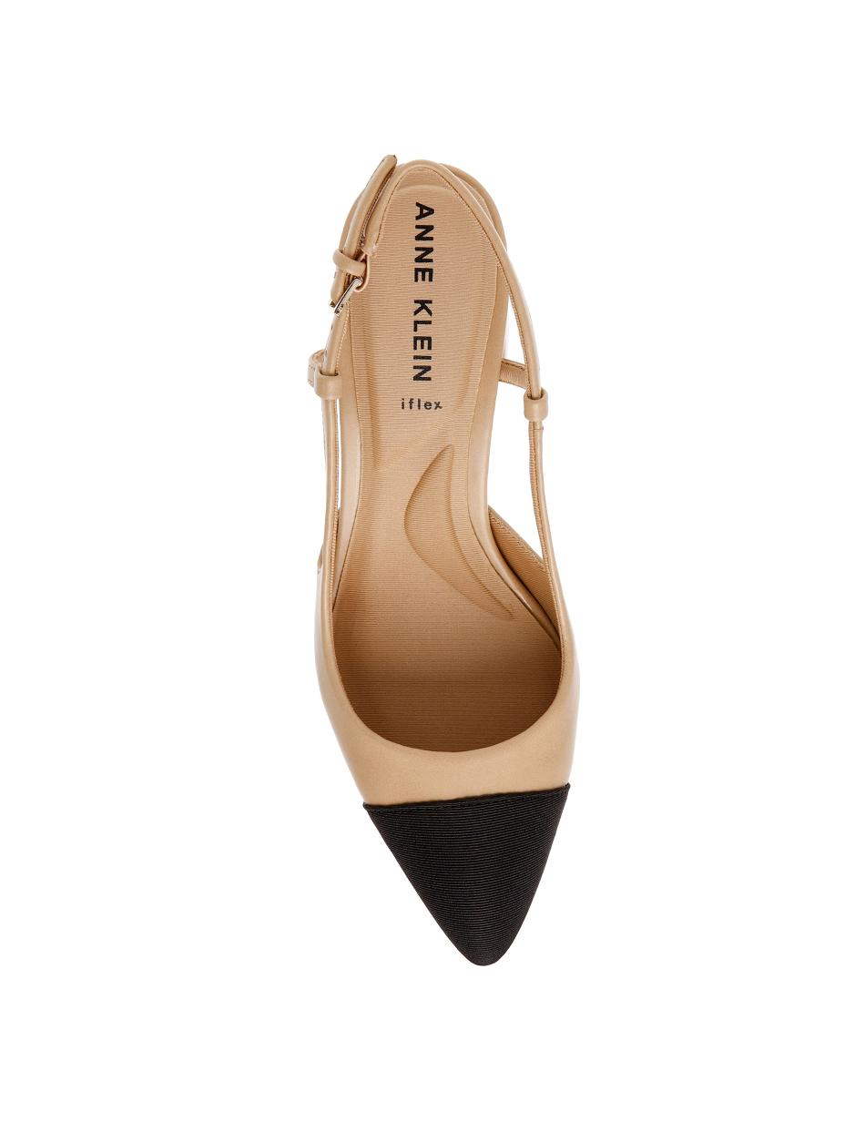 Anne Klein Brinlee Sling Back Pump Heels Beige / Black | SGCIF56296