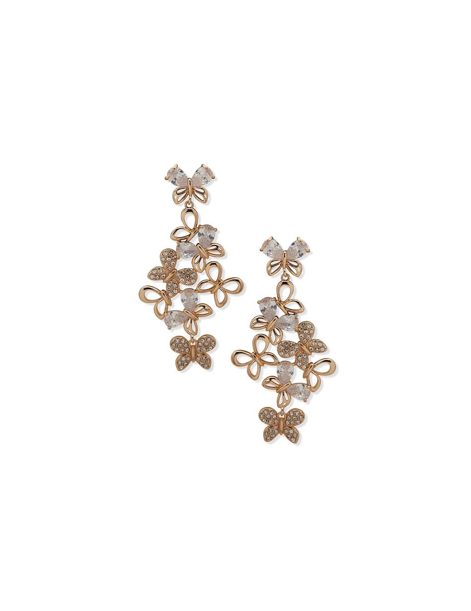 Anne Klein Butterfly Chandelier Pierced Earrings Gold | SGXBR22564