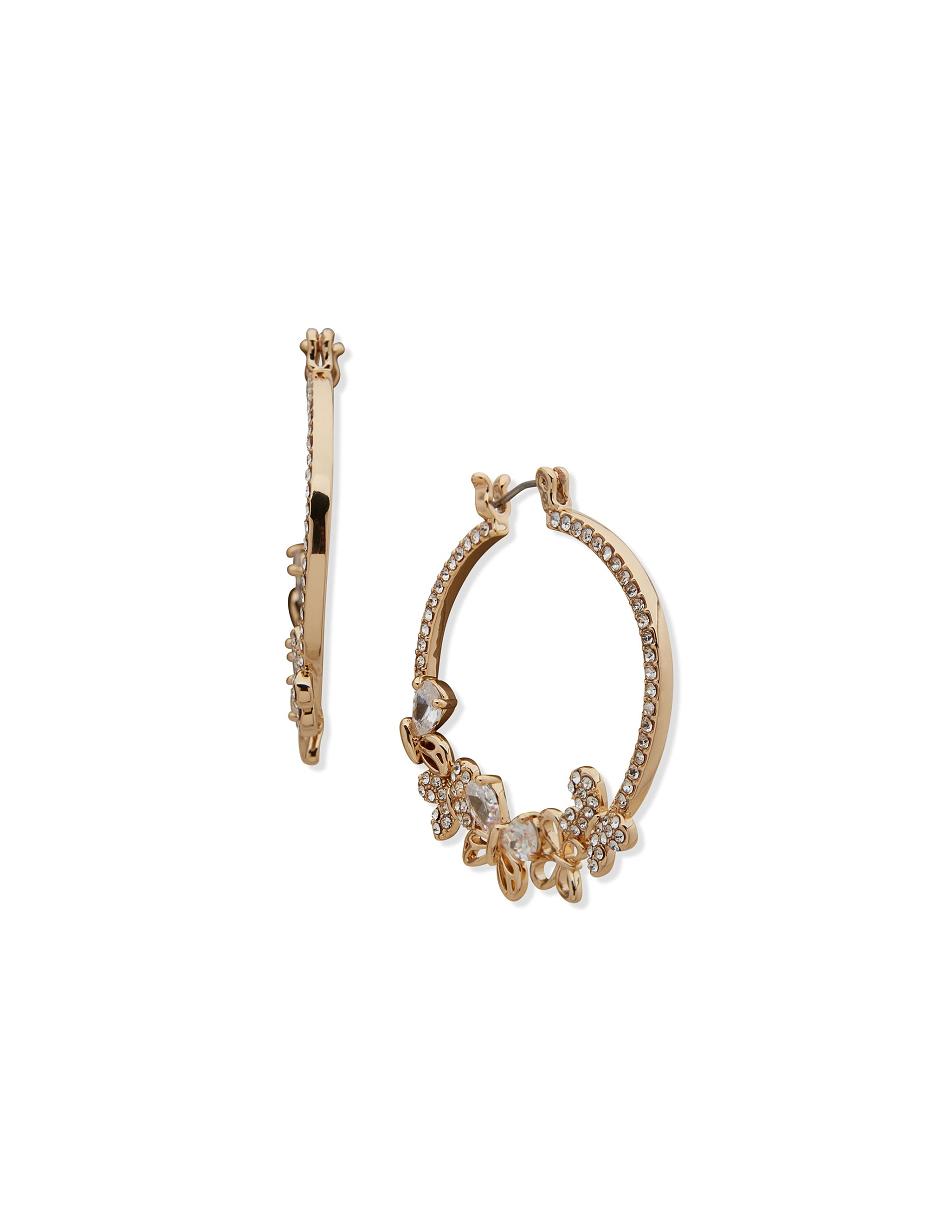 Anne Klein Butterfly Click it Hoop Earrings Gold | LSGSX26896