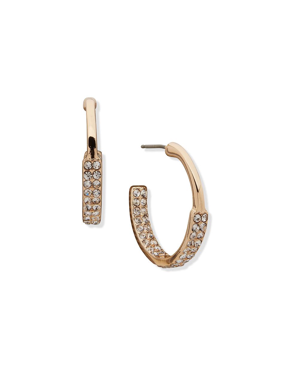 Anne Klein C Hoop With Pave Pierced Earrings Gold | SSGNY99994