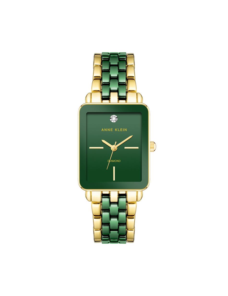 Anne Klein Ceramic Dial Watch Diamond Gold / Green | BSGSO68617