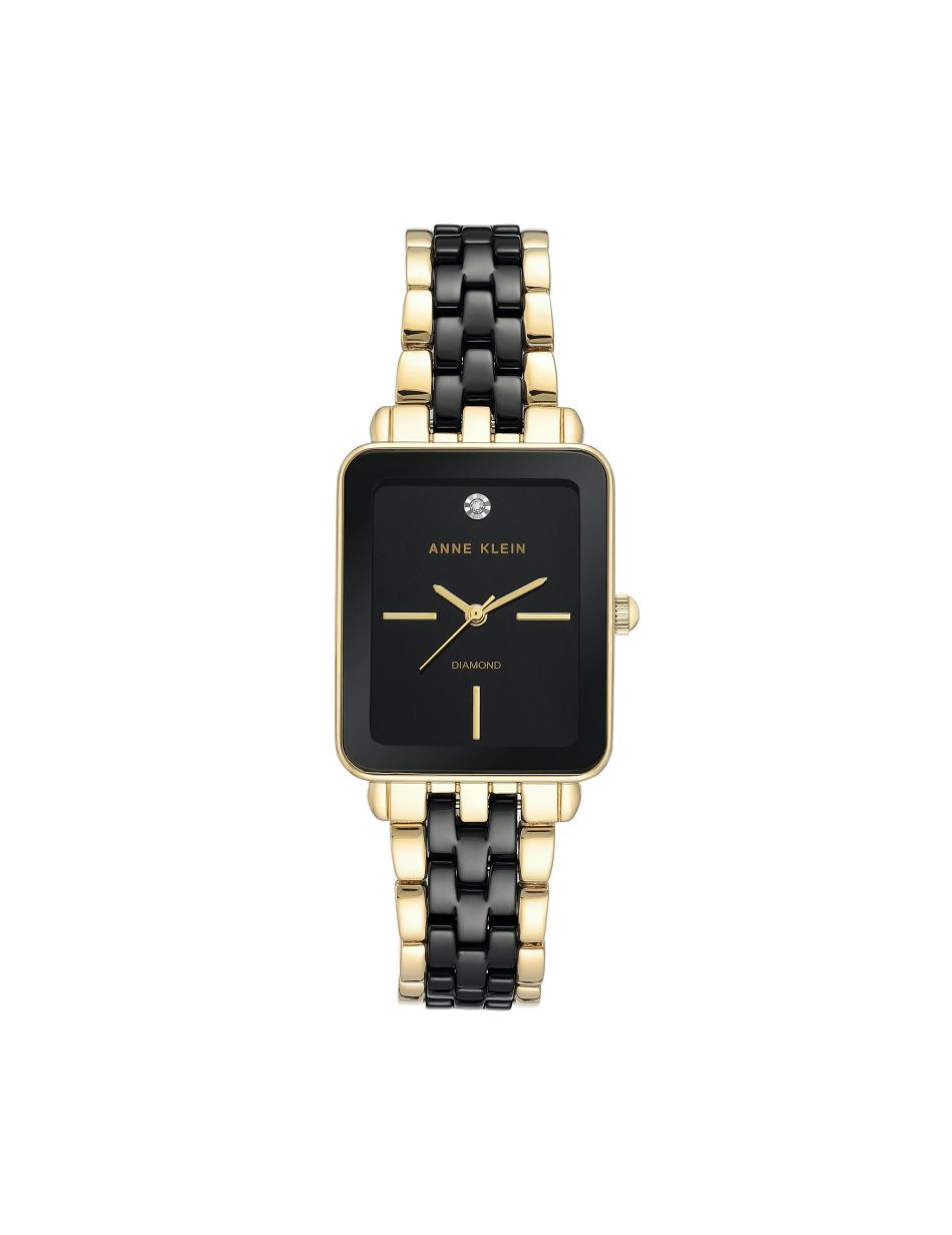 Anne Klein Ceramic Diamond Dial Watch Best Sellers Black | FSGHY54265