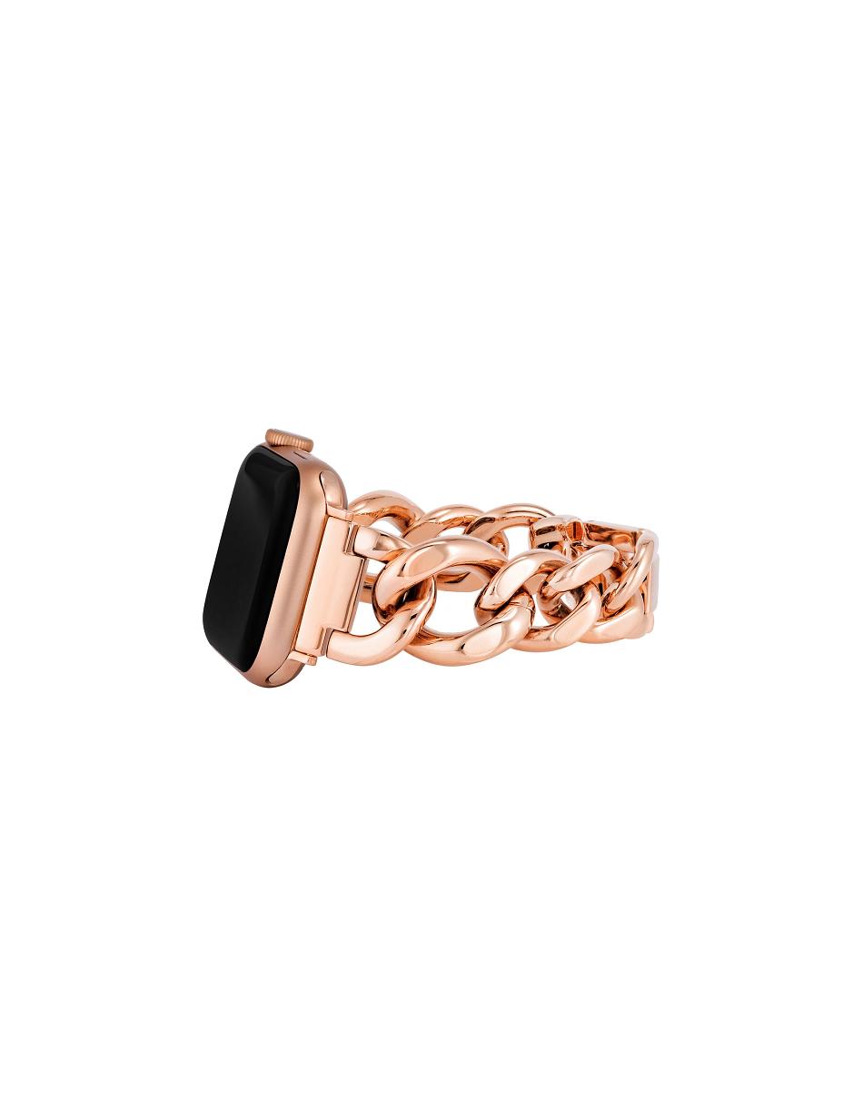 Anne Klein Chain Bracelet and Leather Band Set Apple Watch Accessories Navy / Rose / Gold | TSGPQ90001