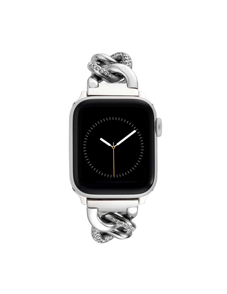 Anne Klein Chain Link Bracelet Band with Premium Crystals for Apple Watch® Metals Silver | SGCIF18395