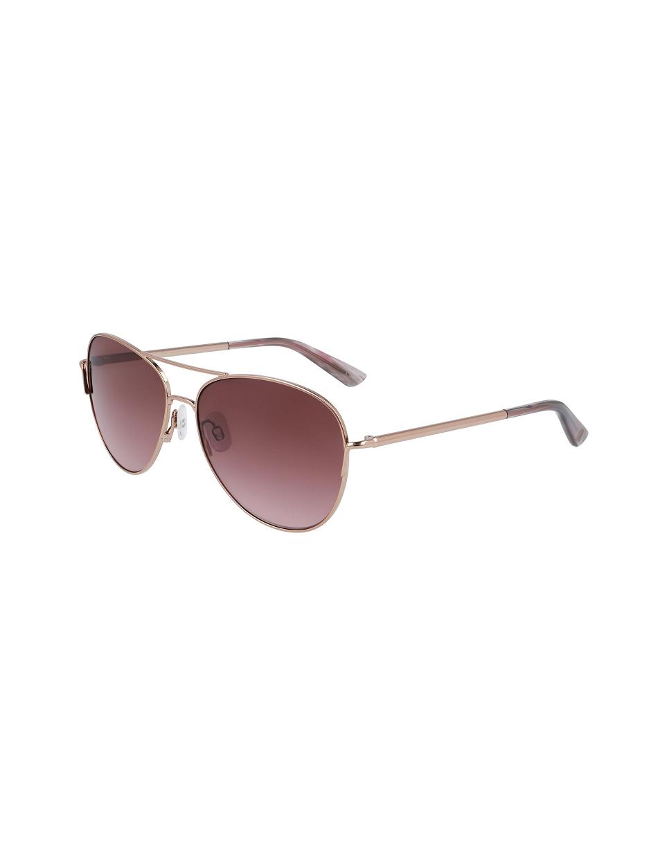 Anne Klein Classic Aviator Sunglasses Oversized Rose / Gold | SGZDE17354