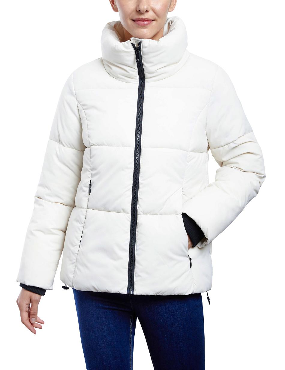 Anne Klein Consider It Short Puffer Jacket Outerwear White | ZSGNQ39380