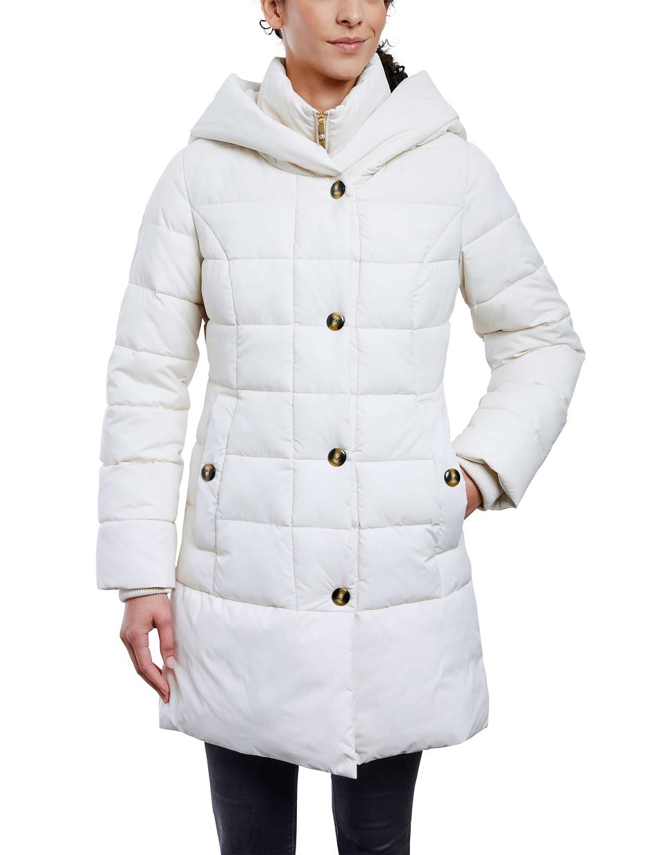 Anne Klein Consider It Snap Front Puffer Jacket Outerwear White | SGJVR87963