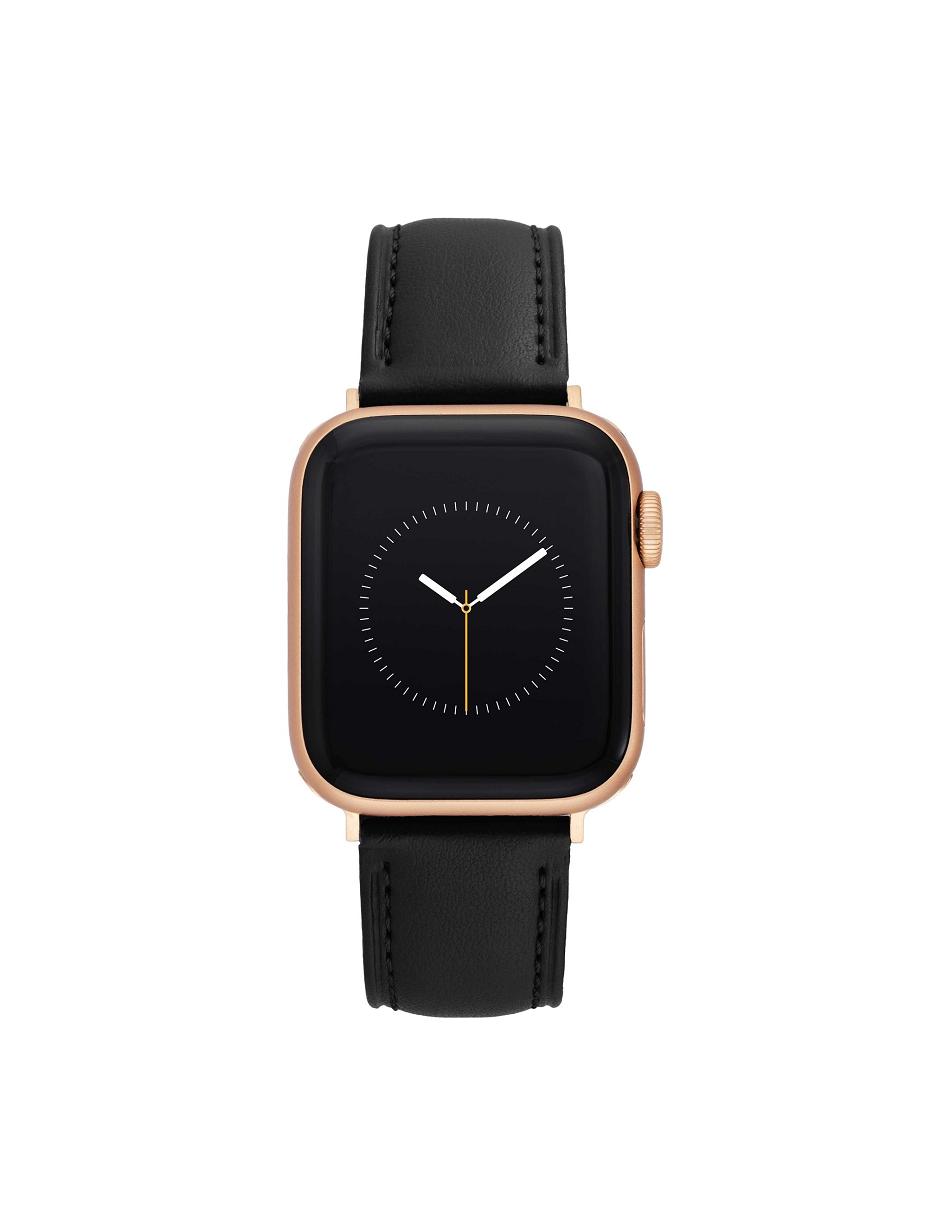 Anne Klein Considered Apple Peel Leather Band Apple Watch Accessories Black / Rose / Gold | SGDFL59872