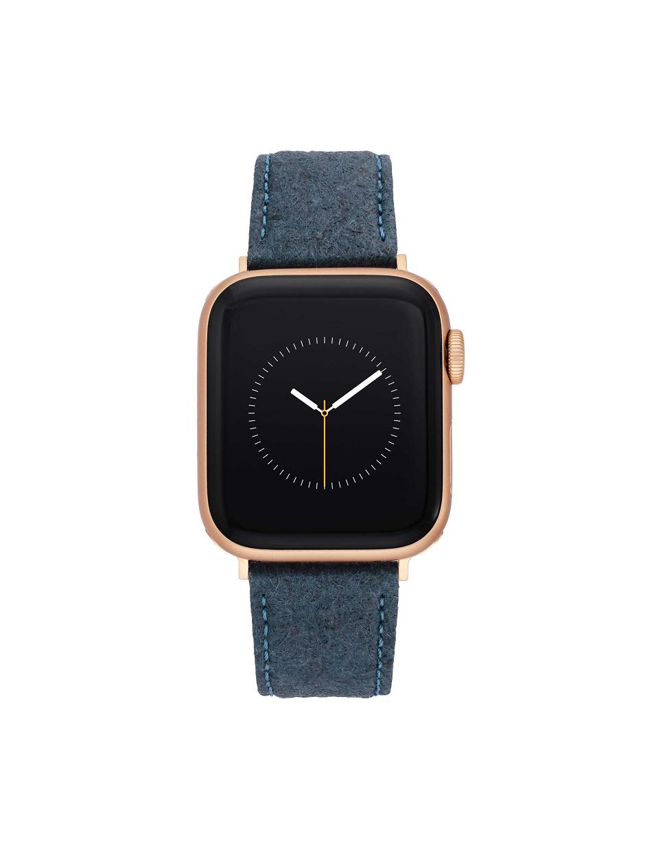 Anne Klein Considered Pineapple Leather Band Apple Watch Accessories Blue / Rose / Gold | GSGUC30872