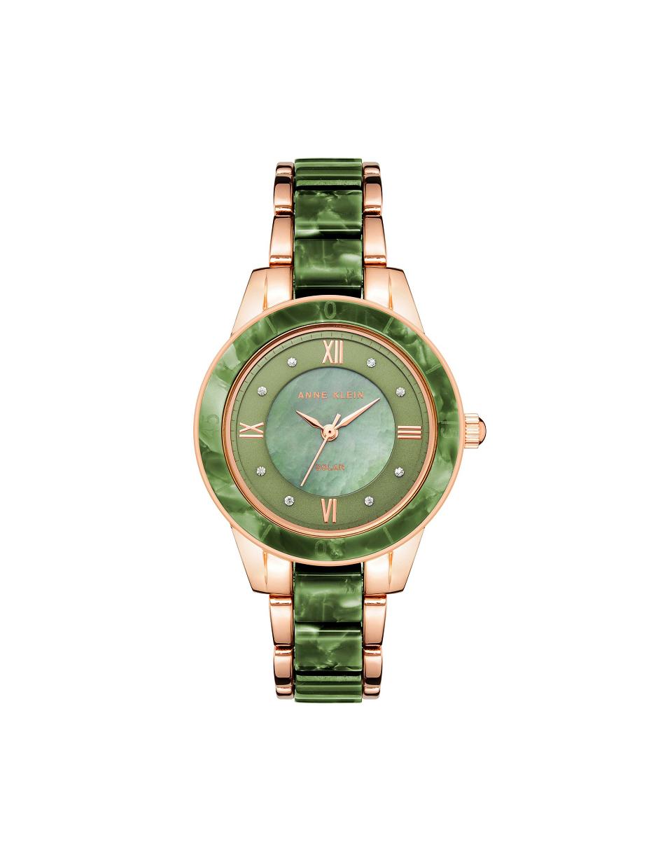 Anne Klein Considered Solar Powered Resin Watch Best Sellers Green / Rose / Gold | MSGFT78567