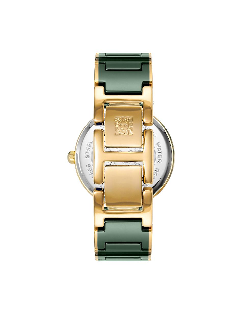 Anne Klein Considered Solar Powered Watch Ceramics Gold / Green | FSGUI30391