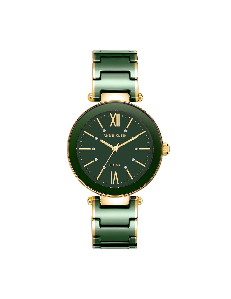 Anne Klein Considered Solar Powered Watch Ceramics Gold / Green | FSGUI30391