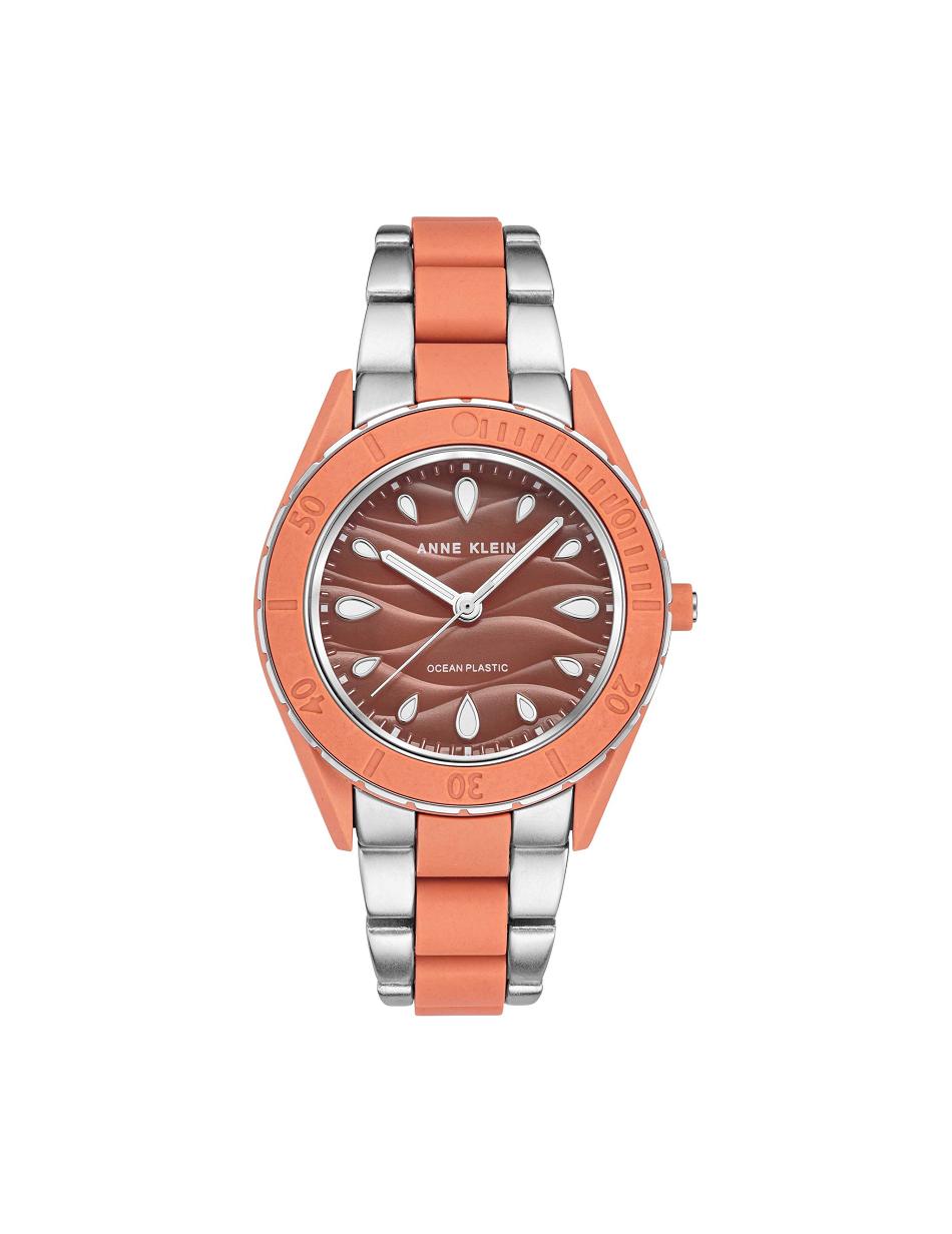 Anne Klein Considered Solar Recycled Bracelet Ocean Plastic Watches Coral / Silver | ESGVG91635