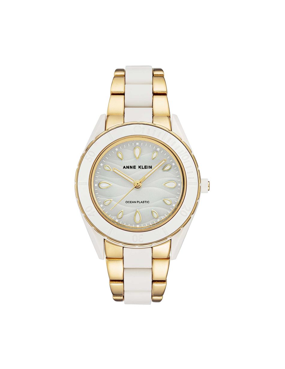 Anne Klein Considered Solar Recycled Bracelet Ocean Plastic Watches White / Gold | SGXMI65465