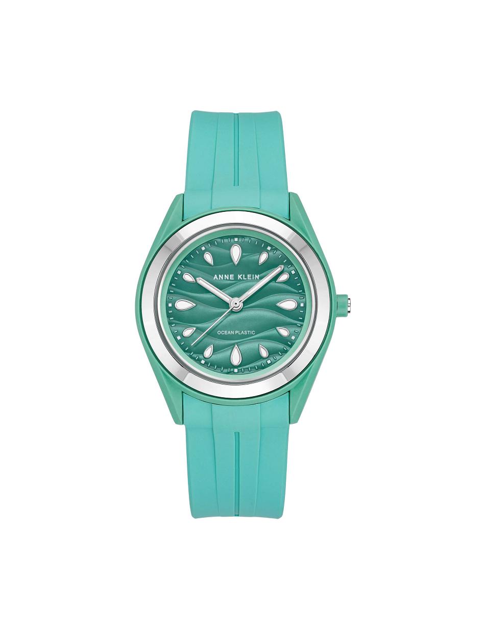 Anne Klein Considered Solar Recycled Strap Ocean Plastic Watches Green / Silver | BSGSO62731