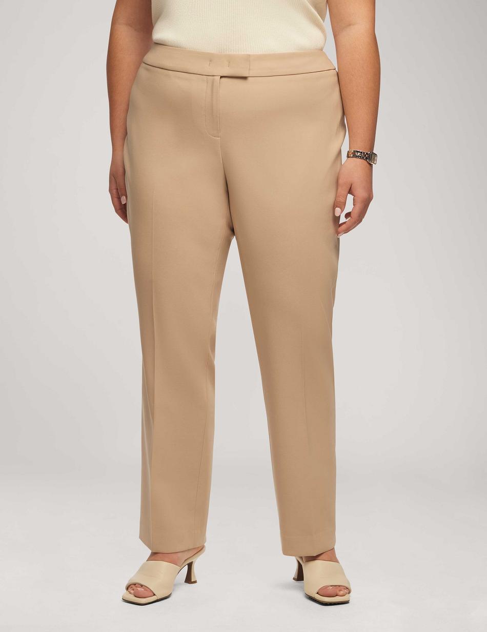 Anne Klein Contour Stretch Bowie Pant Plus Size Beige | SGQAV24991