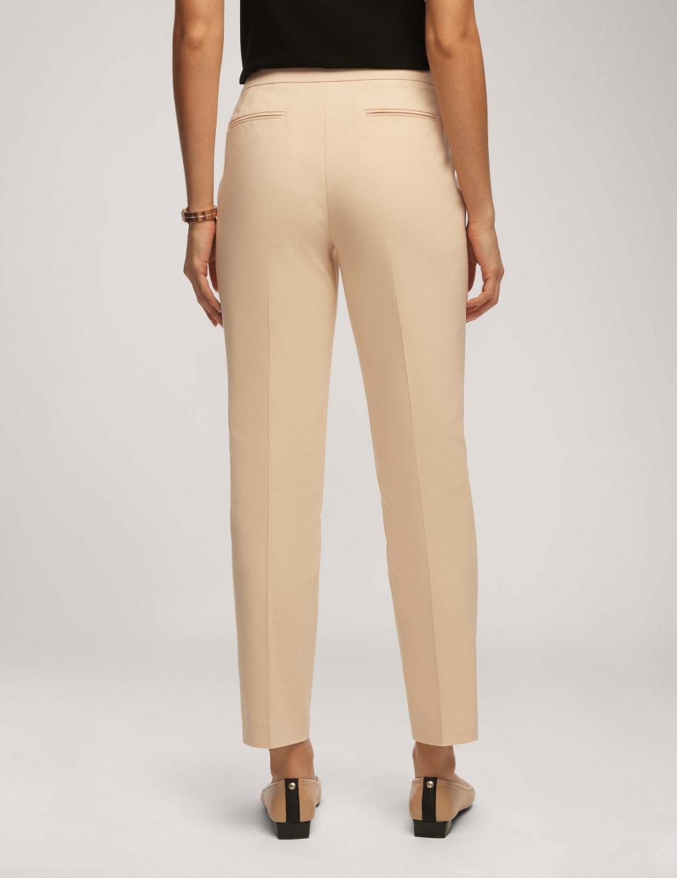 Anne Klein Cotton Double Weave Bowie Pant Bottoms Beige | LSGSX14686