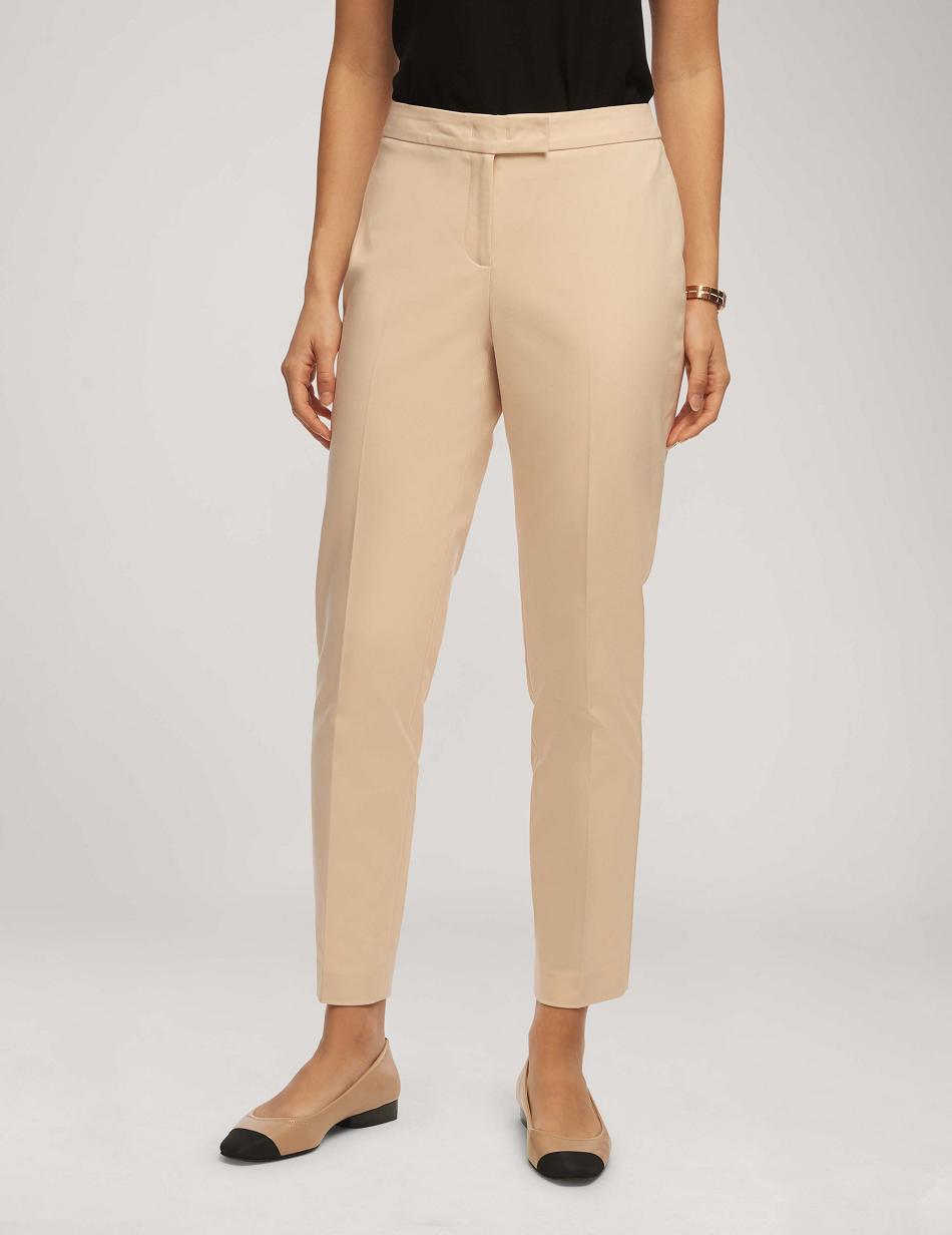 Anne Klein Cotton Double Weave Bowie Pant Bottoms Beige | LSGSX14686