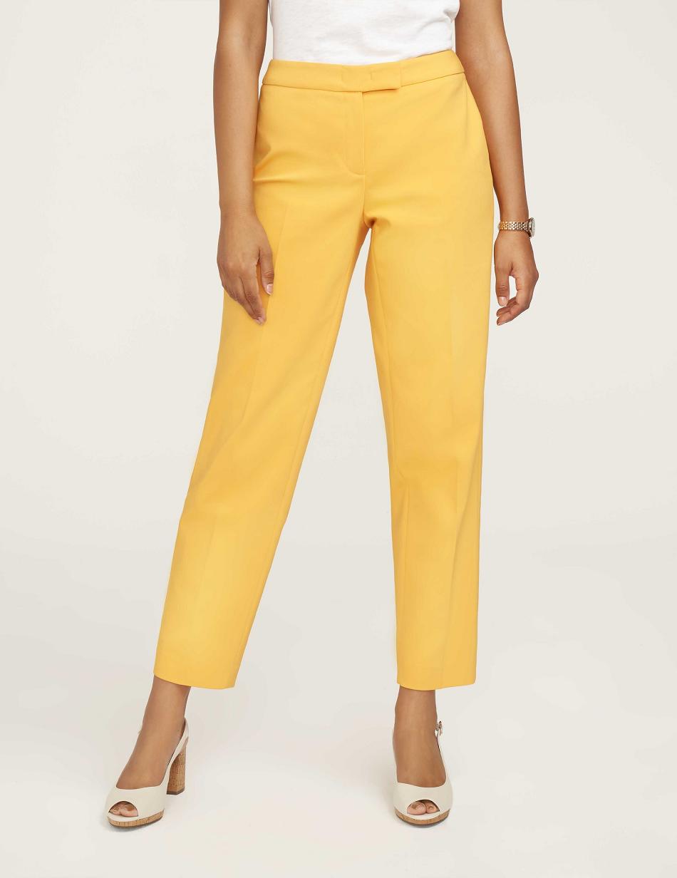 Anne Klein Cotton Double Weave Bowie Pant- Clearance Bottoms yellow | SGJZR72336