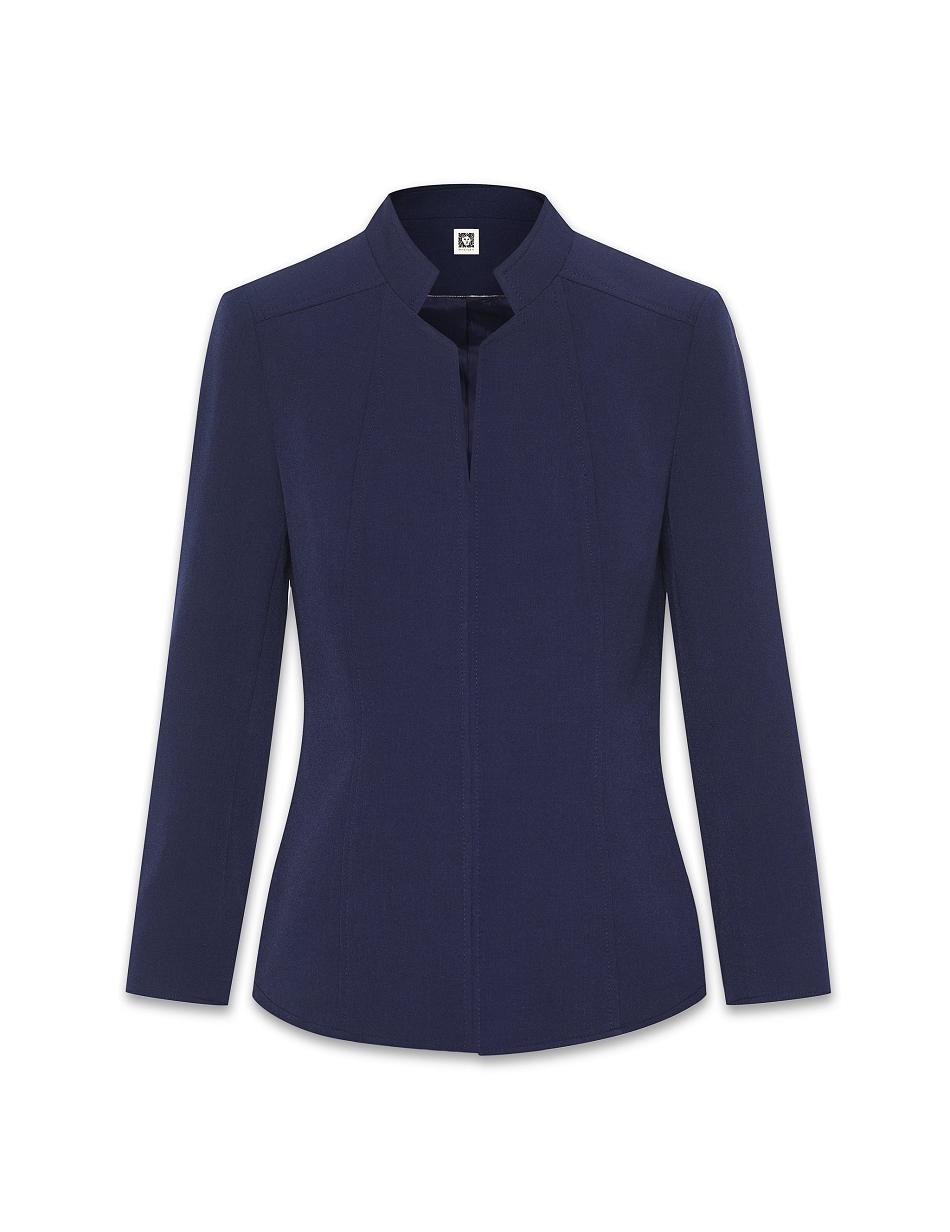 Anne Klein Cropped Stand Collar Blazers Blue | TSGPQ23548