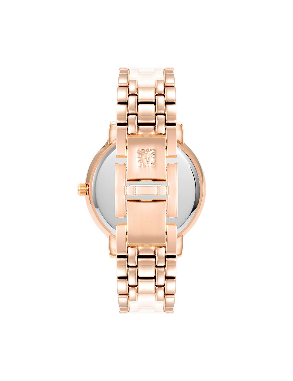 Anne Klein Crystal Accented Ceramic Link Watch Metals Pink | XSGBH29442