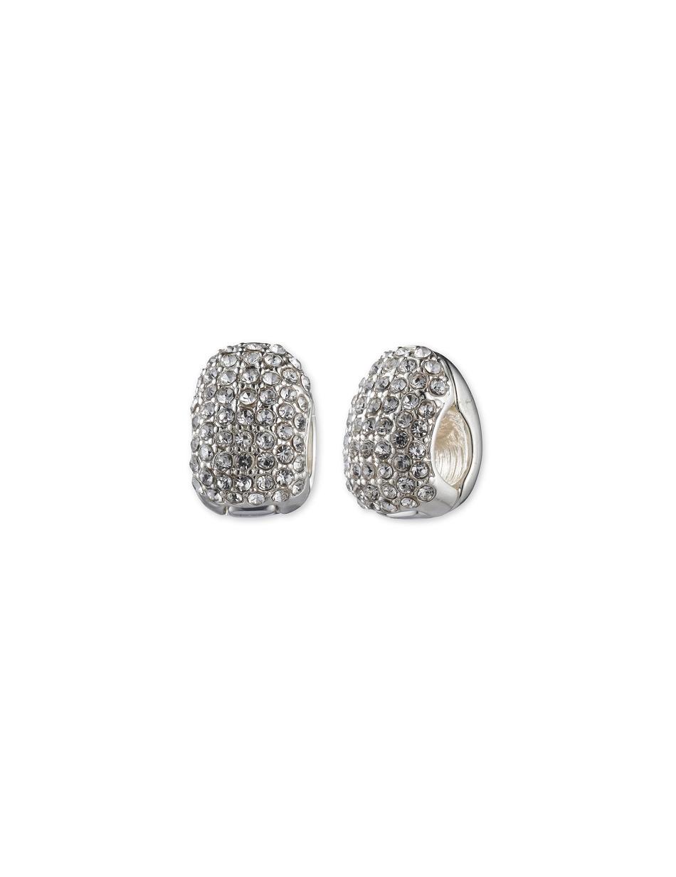 Anne Klein Crystal Halo Silver-Tone Clip Earrings Silver | SGCVG99157