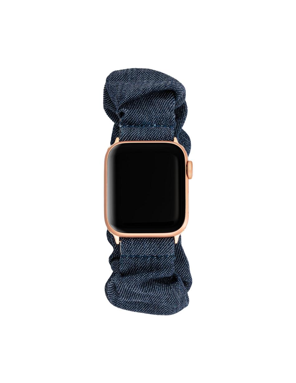 Anne Klein Denim Scrunchie Band Apple Watch Accessories Blue / Rose / Gold | SGJZR20723