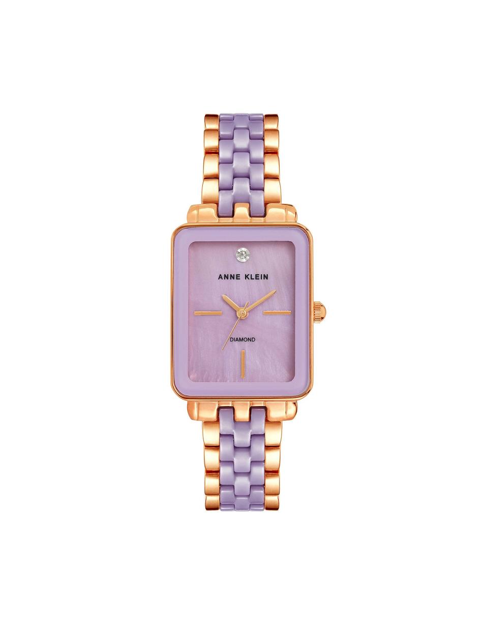 Anne Klein Diamond Dial Watch Ceramics Purple / gold | BSGSO32327