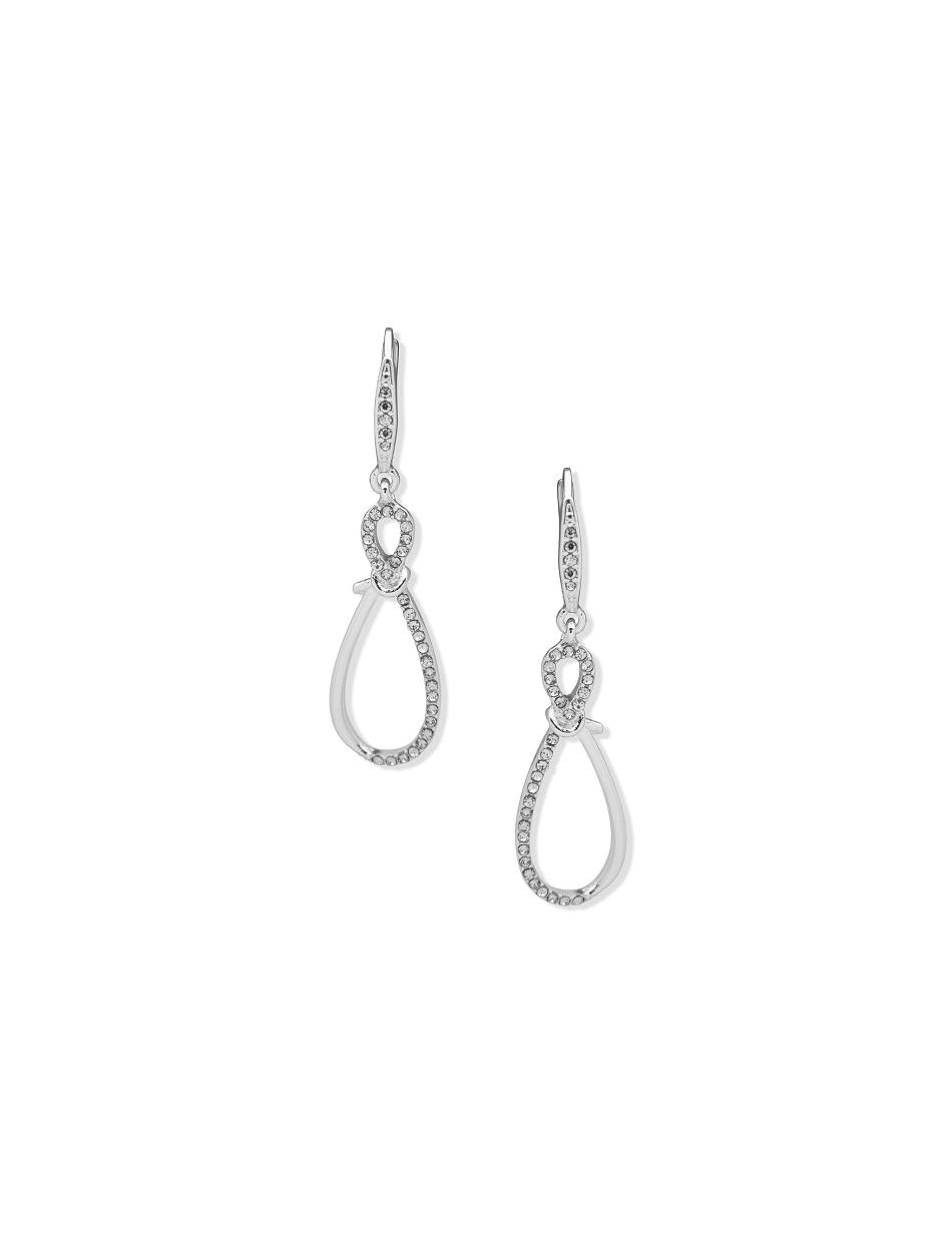 Anne Klein Drop Knot Pierced Earrings Silver | SSGVO25053