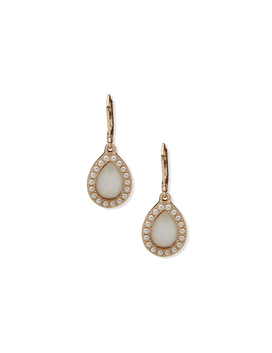 Anne Klein Drop with Pearl Halo Pierced Earrings Gold | DSGKV76798