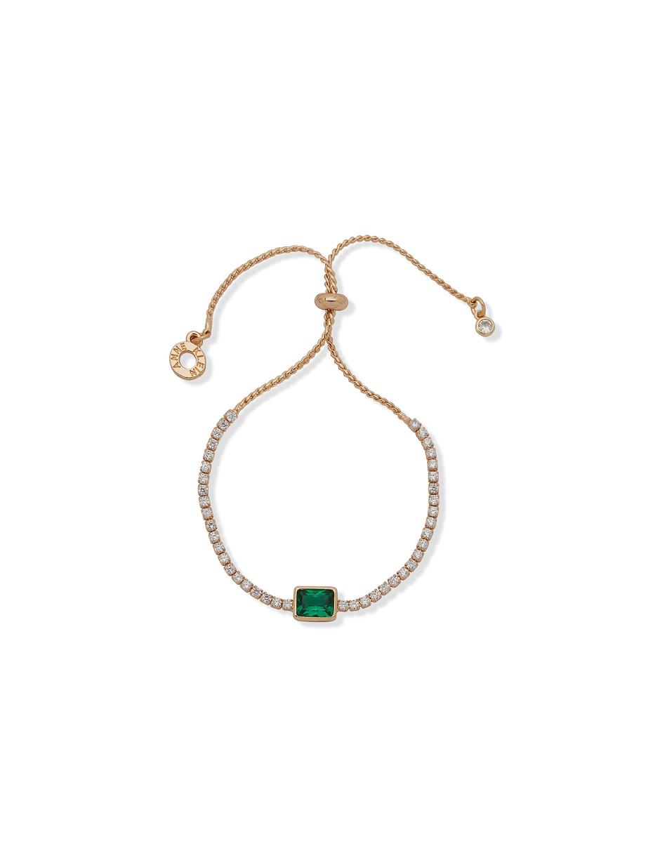 Anne Klein Emerald Slider Bracelet Turquoise / Gold | SGEGJ98426