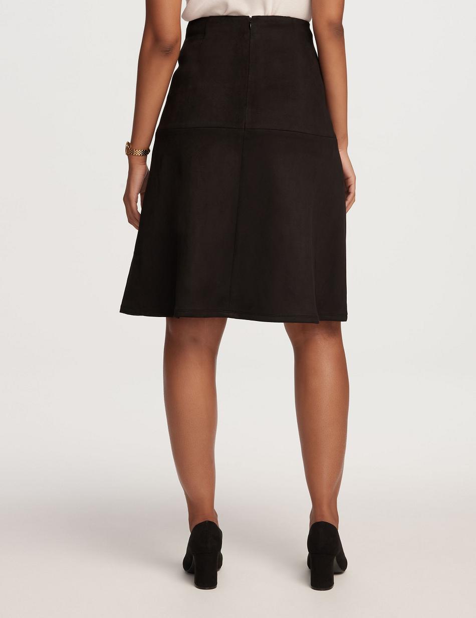 Black suede flare clearance skirt