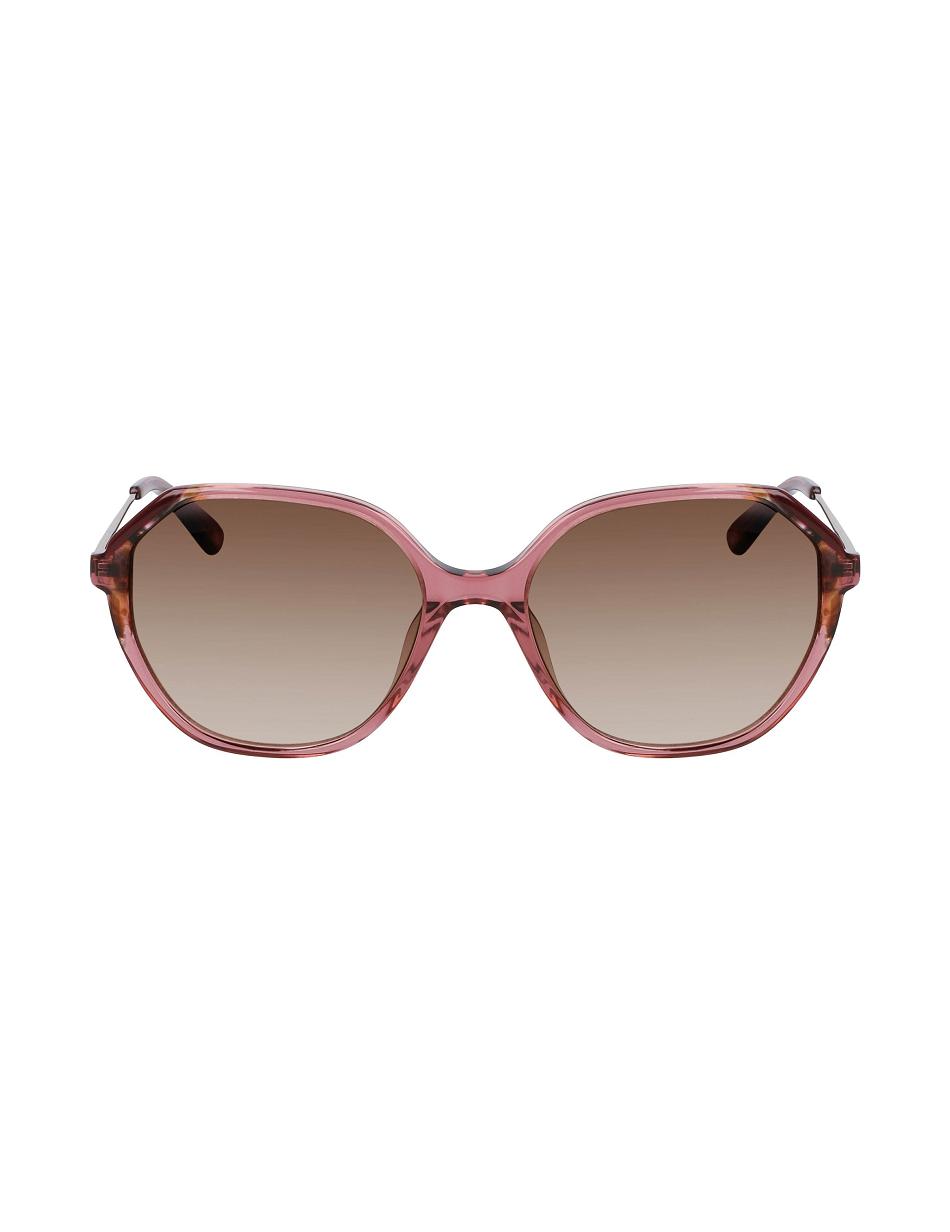 Anne Klein Geometric Sunglasses Oversized Burgundy | LSGSX46979