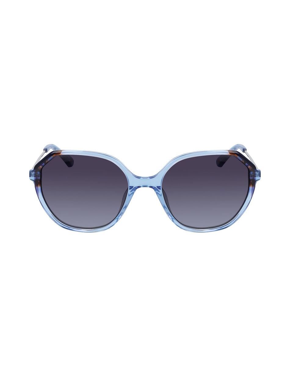 Anne Klein Geometric Sunglasses Oversized Blue | MSGHR82914