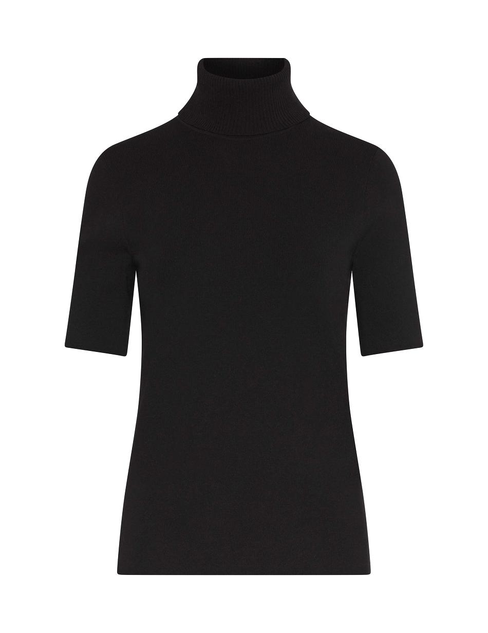 Anne Klein Half Sleeve Turtleneck Sweaters Black | SGIIZ81153